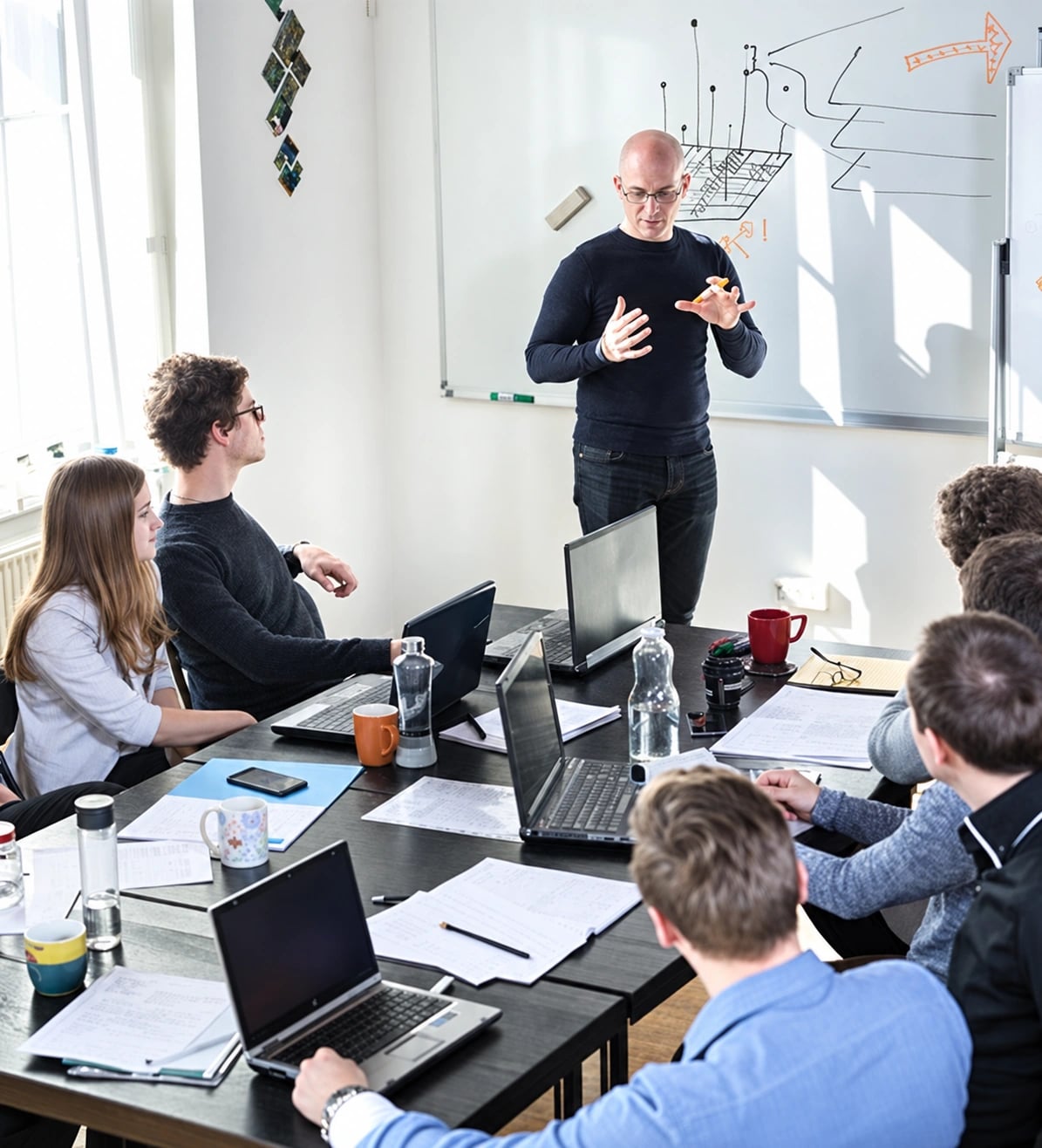 A coach working with a leadership team