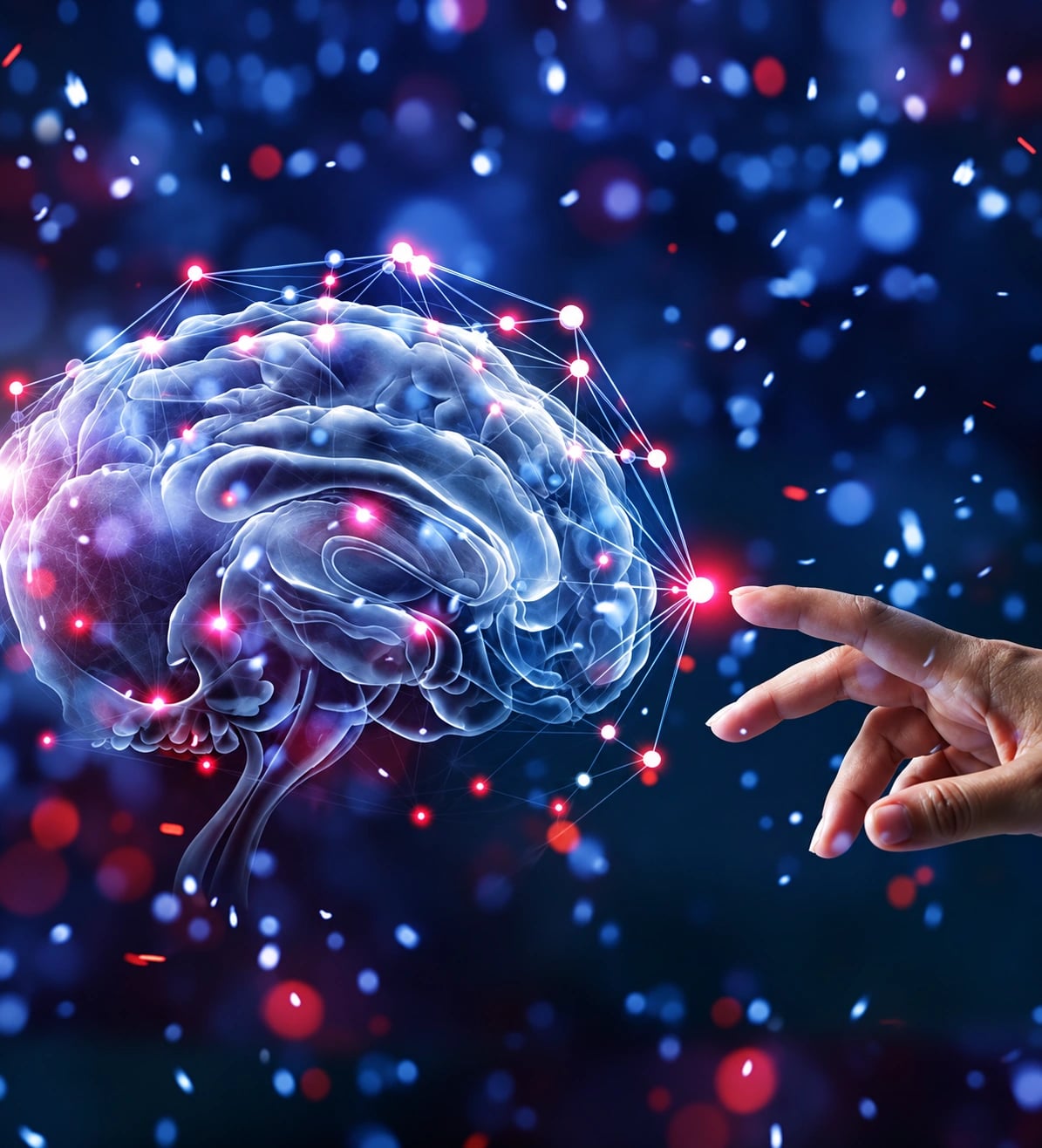 A connected brain illustrating cognitive potential
